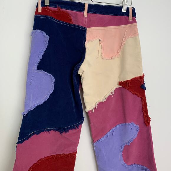 Free People Groovy Supernova Cord Wide Leg Purple Disco Jeans Size 26 - Picture 7 of 16